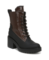 Franco Sarto Dizzy Womens Faux Leather Lace Up Winter & Snow Boots In Brown/black Faux Leather/fabric