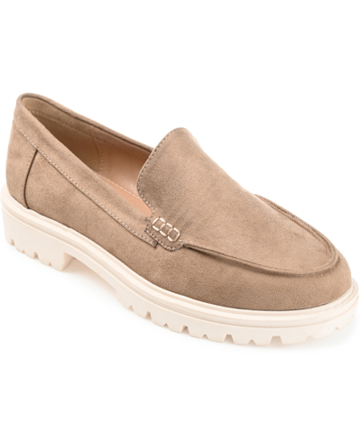 Journee Collection Women's Erika Lug Sole Loafers In Taupe