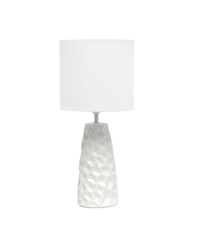 Simple Designs Sculpted Table Lamp In Off White