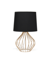 Simple Designs Geometrically Wired Table Lamp In Copper With Black Shade