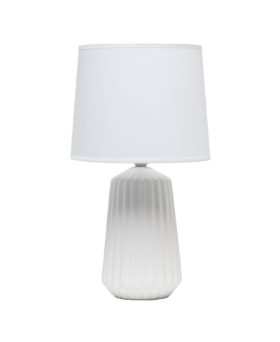Simple Designs Pleated Base Table Lamp In Off White