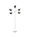 SIMPLE DESIGNS SIMPLE DESIGNS 5 LIGHT ADJUSTABLE GOOSENECK FLOOR LAMP WITH SHADES