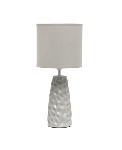 Simple Designs Sculpted Table Lamp In Gray