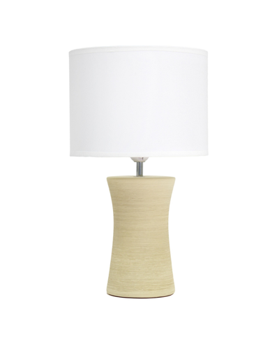 Simple Designs Hourglass Table Lamp In Beige