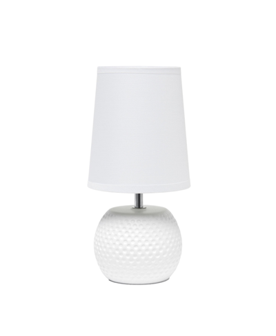 Simple Designs Studded Texture Table Lamp In White With White Shade