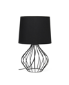 Simple Designs Geometrically Wired Table Lamp In Black With Black Shade