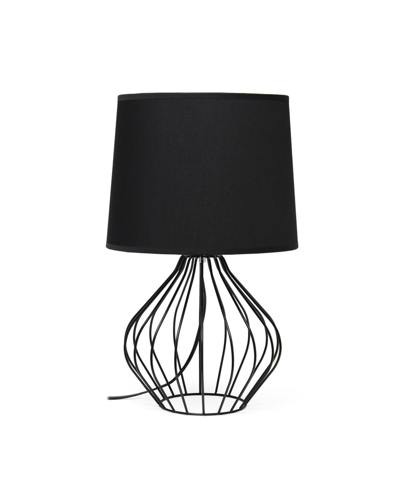 Simple Designs Geometrically Wired Table Lamp In Copper With Black Shade