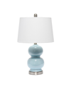 Lalia Home Dual Orb Table Lamp With Fabric Shade In Light Blue