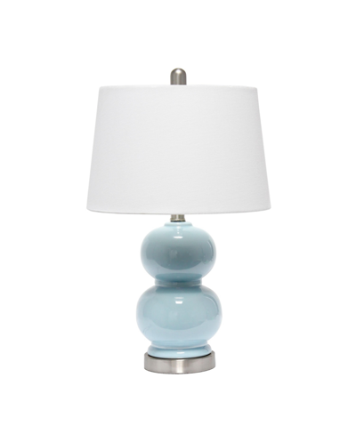 Lalia Home Dual Orb Table Lamp With Fabric Shade In Light Blue