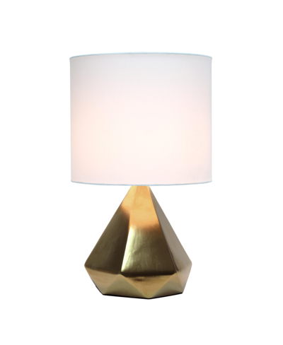 Simple Designs Solid Pyramid Table Lamp In Gold-tone