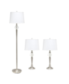 LALIA HOME CRYSTAL DROP TABLE AND FLOOR LAMP SET, 3 PIECE