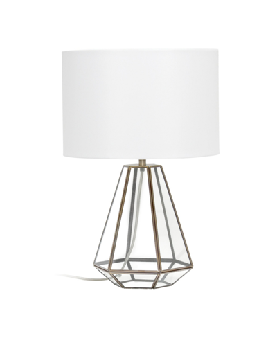 Lalia Home Transparent Octagonal Table Lamp In Brass