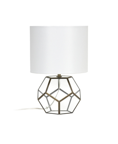 Lalia Home Transparent Octagonal Table Lamp In Brass