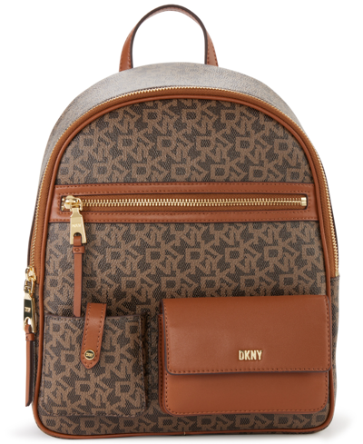 Dkny Zyon Multiple Compartment Backpack In Mocha,caramel  display picture 2