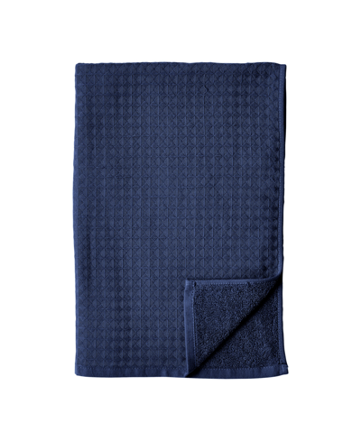 Uchino Waffle Twist 100% Cotton Hand Towel In Indigo