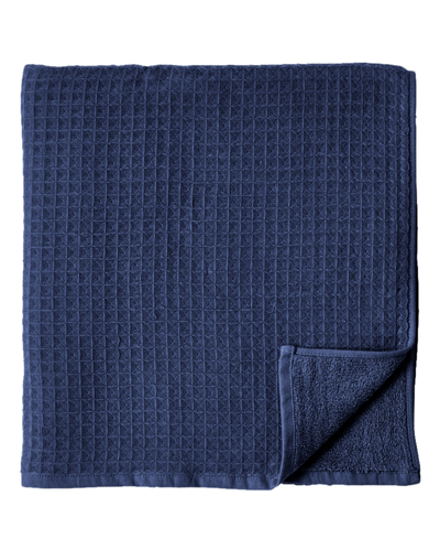 Uchino Waffle Twist 100% Cotton Bath Towel In Indigo