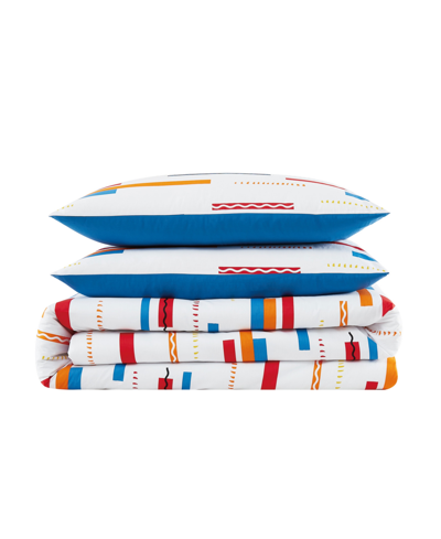 Crayola Serpentine Stripe 3 Piece Comforter Set, Full/queen In Multi