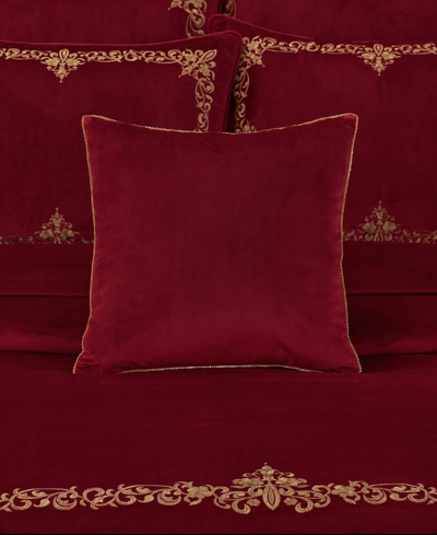 J Queen New York Noelle Embellished Decorative Pillow, 18" X 18" In Crimson