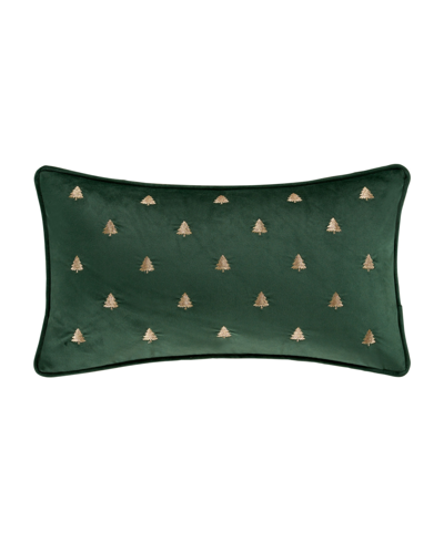 J Queen New York Christmas Tree Embellished Decorative Pillow, 11" X 20" In Evergreen