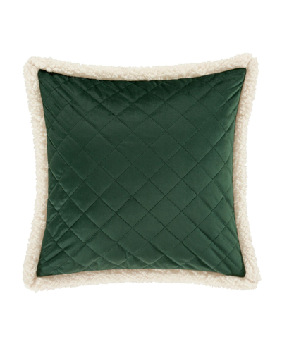 J Queen New York Casey Quilted Decorative Pillow, 18" X 18" In Evergreen
