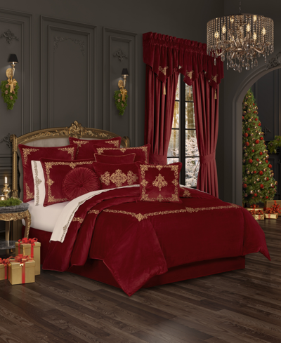 J Queen New York Noelle 3-pc. Duvet Cover Set, Full/queen In Crimson