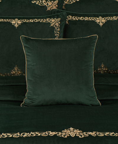 J Queen New York Noelle Embellished Decorative Pillow, 18" X 18" In Evergreen