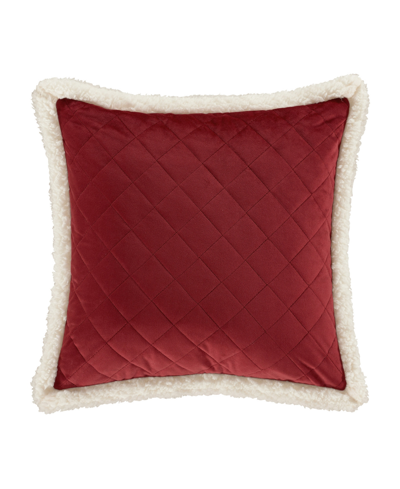 J Queen New York Casey Quilted Decorative Pillow, 18" X 18" In Crimson