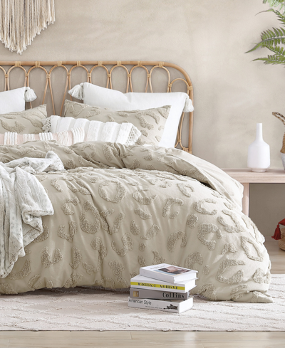 Peri Home Chenille Leopard Linen 3 Piece Comforter Set, Full/queen Bedding