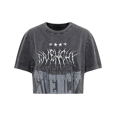Givenchy Cropped Star T-shirt Tshirt In Grey