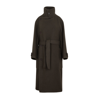 Lemaire Pewter Green Wrap Coat