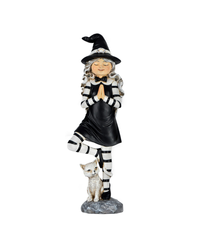 National Tree Company 9" Yoga Pose Witch Tabletop Decor In Black