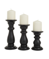ROSEMARY LANE WOOD FRENCH COUNTRY CANDLE HOLDER, SET OF 3