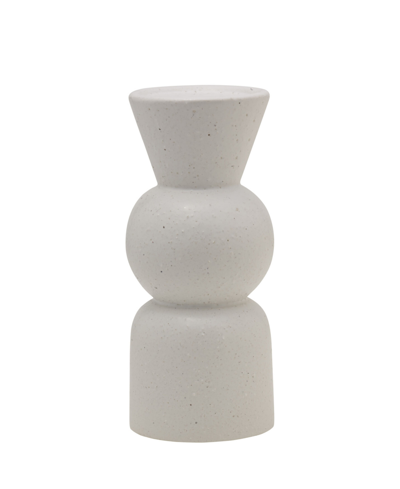 Elements 9" Ball Candle Holder In White