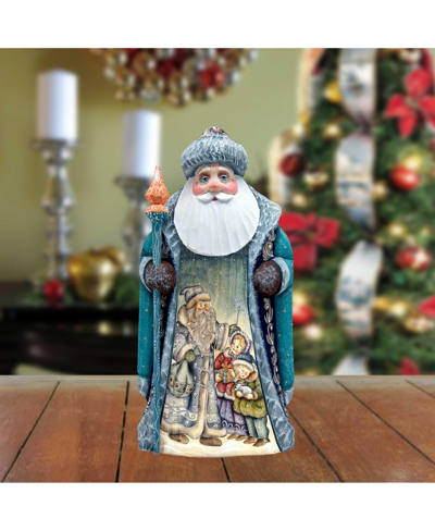G.debrekht Father Frost Hand-painted Wood Carved Holiday Masterpiece In Multi Color