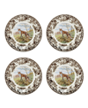 Spode Woodland Red Fox Dinner Plates, Set Of 4 In Brown