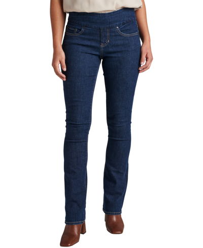 Jag Petite Paley Mid Rise Bootcut Pull-on Jeans In Ink