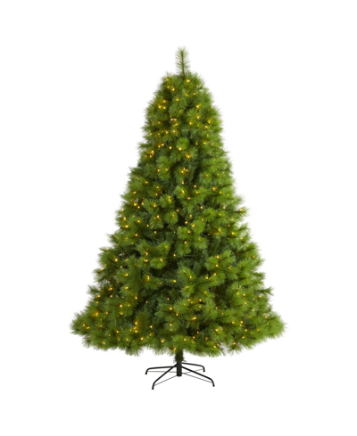 Nearly Natural Scotch Pine Artificial Christmas Tree With 600 Clear Led Lights, 96" In Green