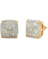 KATE SPADE GLITTER CRYSTAL SQUARE STUD EARRINGS