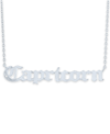 Macy's Diamond Accent Zodiac Name 18" Pendant Necklace In Sterling Silver Or 14k Gold-plated Sterling Silve In Capricorn Sterling Silver