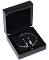 Givenchy Silver-tone 2-pc. Set Stone Scatter Cluster Cuff Bangle Bracelet & Matching Drop Earrings In Blue