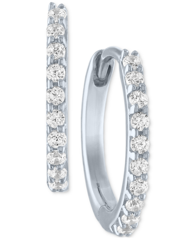 Forever Grown Diamonds Lab-created Diamond Extra Small Hoop Earrings (1/10 Ct. T.w.) In 10k White Or Yellow Gold In White Gold