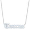 MACY'S DIAMOND ACCENT ZODIAC NAME 18" PENDANT NECKLACE IN STERLING SILVER OR 14K GOLD-PLATED STERLING SILVE