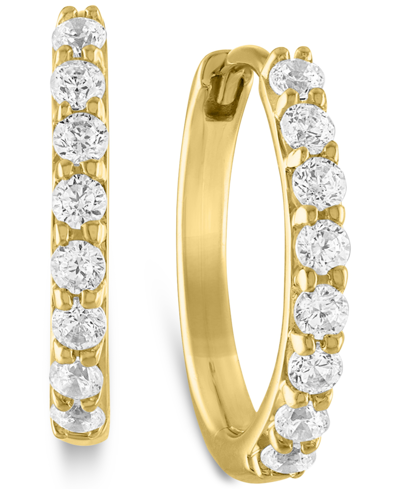 Forever Grown Diamonds Lab-created Diamond Small Hoop Earrings (1/4 Ct. T.w.) In 10k White Or Yellow Gold