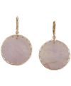 LONNA & LILLY LONNA & LILLY GOLD-TONE GEMSTONE DISC DROP EARRINGS