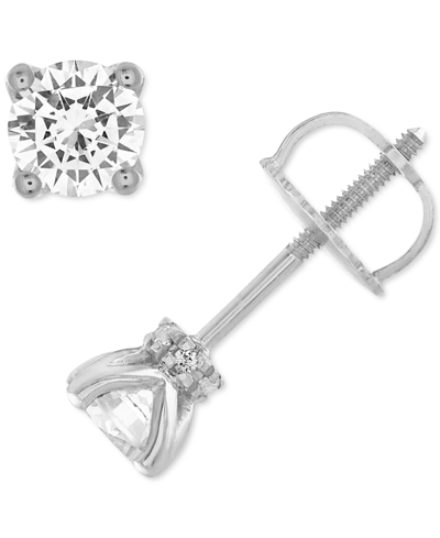 Alethea Certified Diamond Stud Earrings (1/2 Ct. T.w.) In 14k White Gold Featuring Diamonds With The De Beer