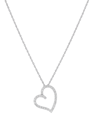 Forever Grown Diamonds Lab-created Diamond Open Heart Pendant Necklace (1/2 Ct. T.w.) In Sterling Silver, 16" + 2" Extender