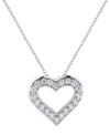 FOREVER GROWN DIAMONDS LAB-CREATED DIAMOND OPEN HEART PENDANT NECKLACE (1/3 CT. T.W.) IN STERLING SILVER, 16" + 2" EXTENDER