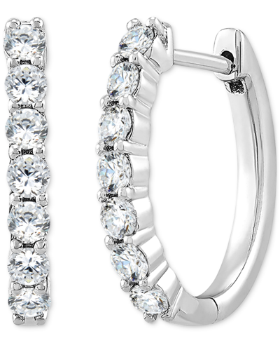 Forever Grown Diamonds Lab-created Diamond Small Hoop Earrings (5/8 Ct. T.w.) In Sterling Silver