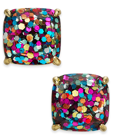 KATE SPADE GLITTER CRYSTAL SQUARE STUD EARRINGS