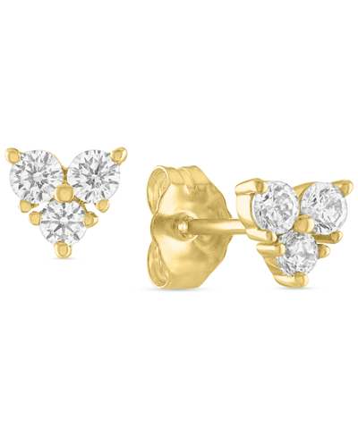 Forever Grown Diamonds Lab-created Diamond Trio Cluster Stud Earrings (1/3 Ct. T.w.) In 10k Gold In Yellow Gold